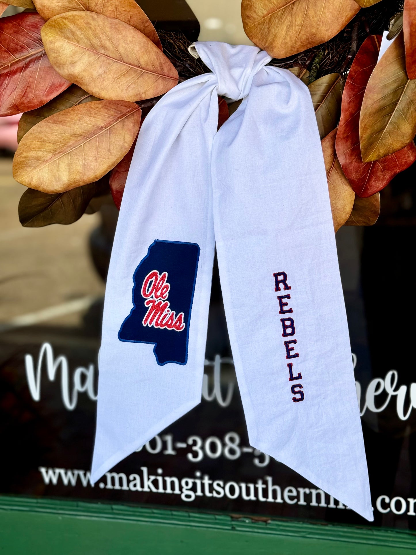 Ole Miss Wreath Sash