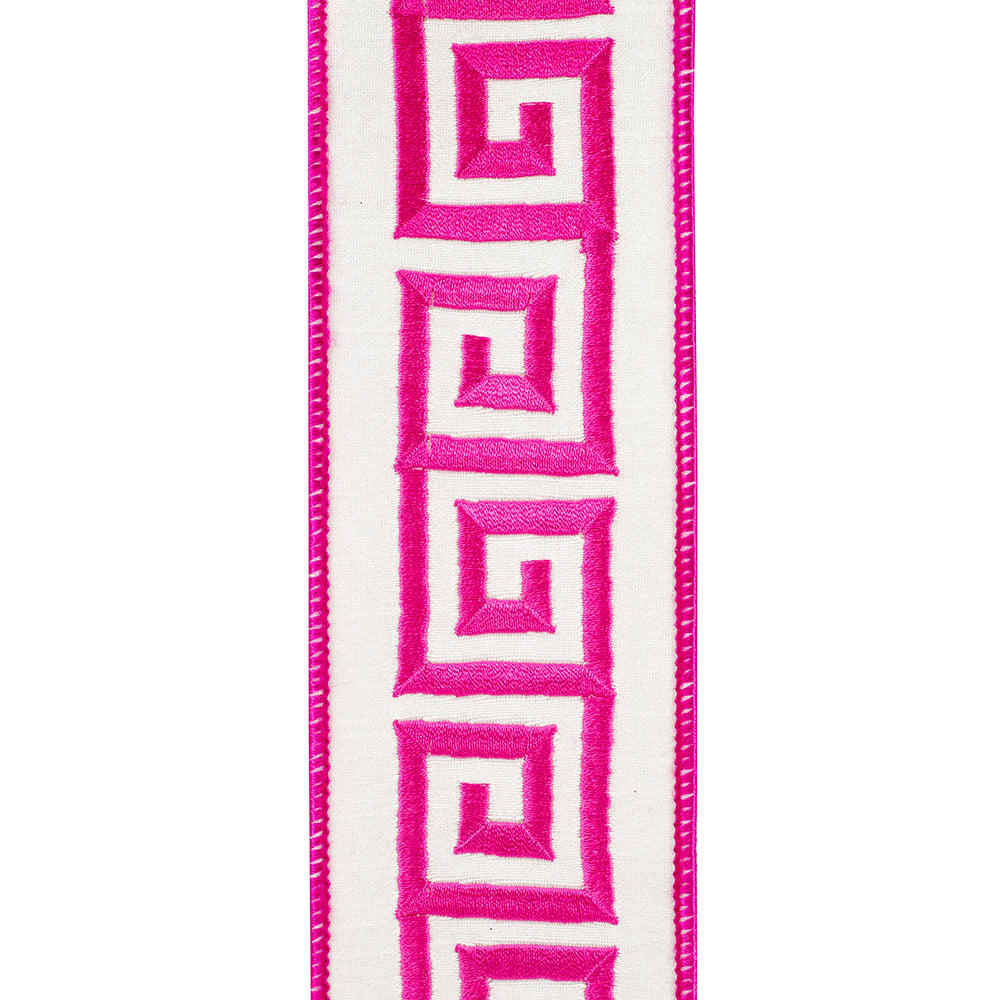 Grecian Key Embroidery Wired Edge Ribbon (Copy 3)