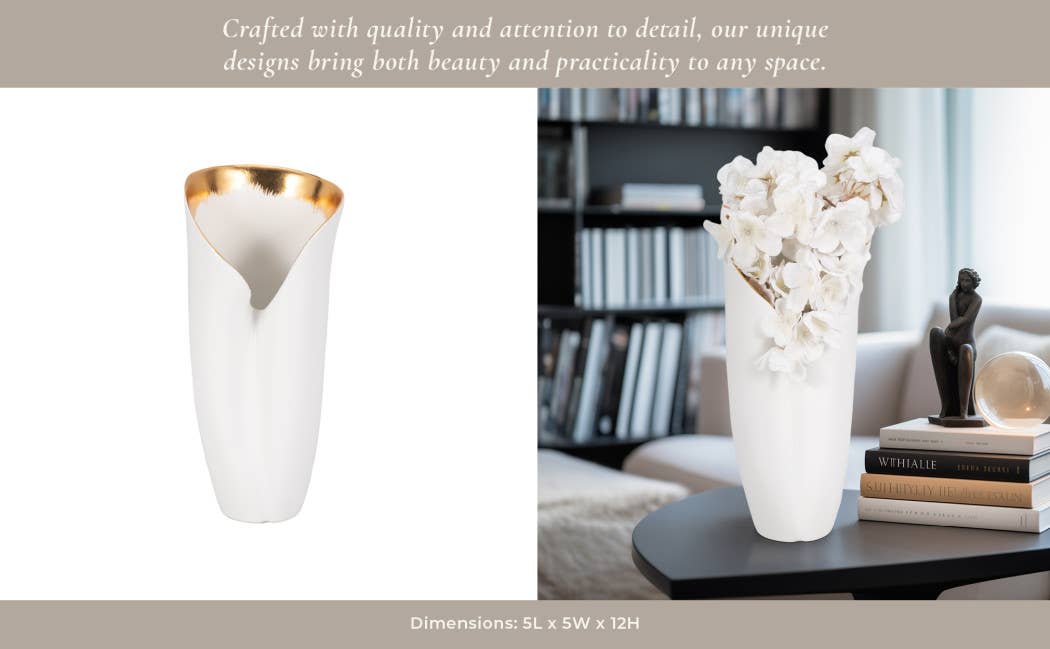 Porcelain Curved Hollis Vase