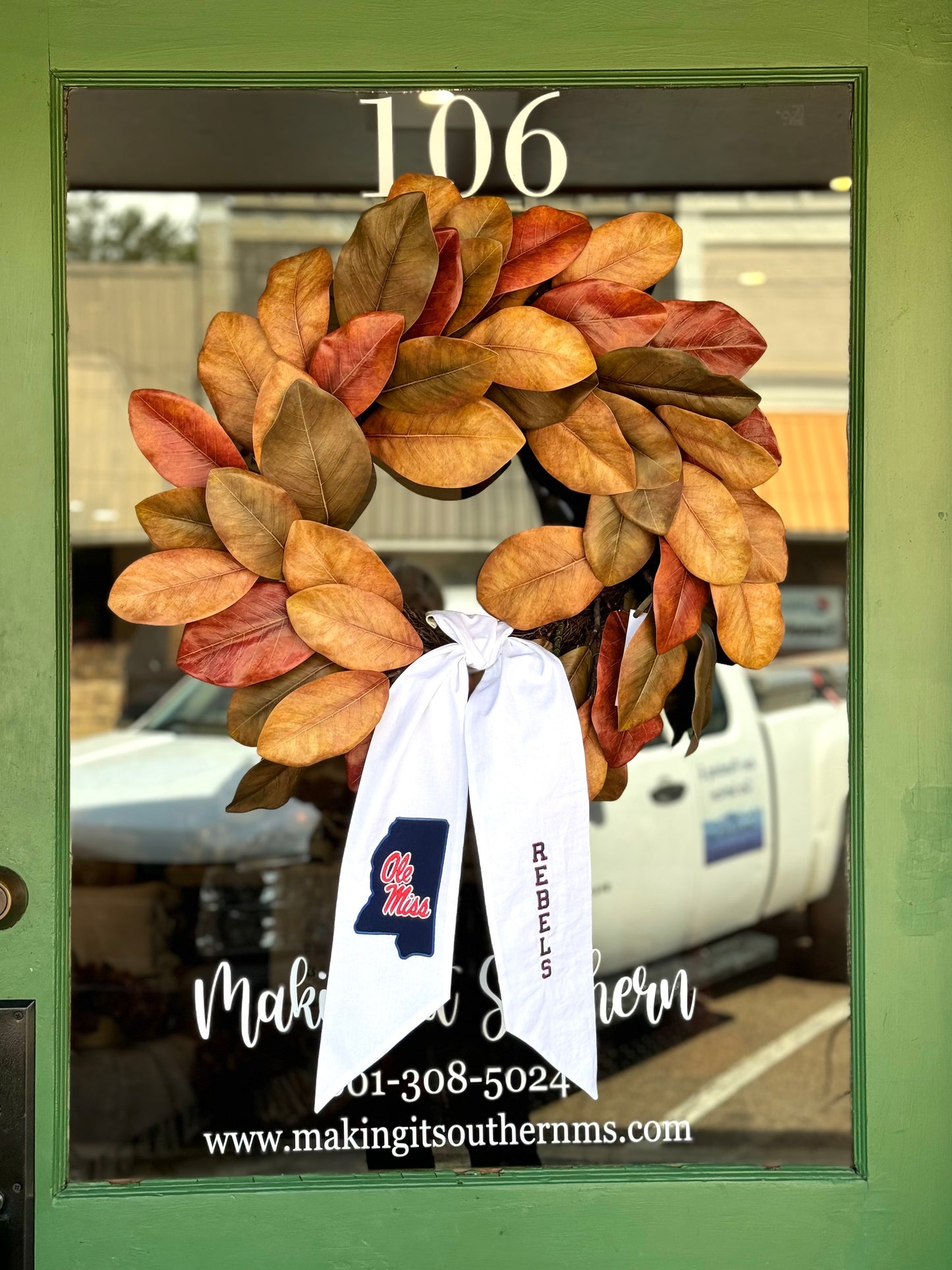 Ole Miss Wreath Sash