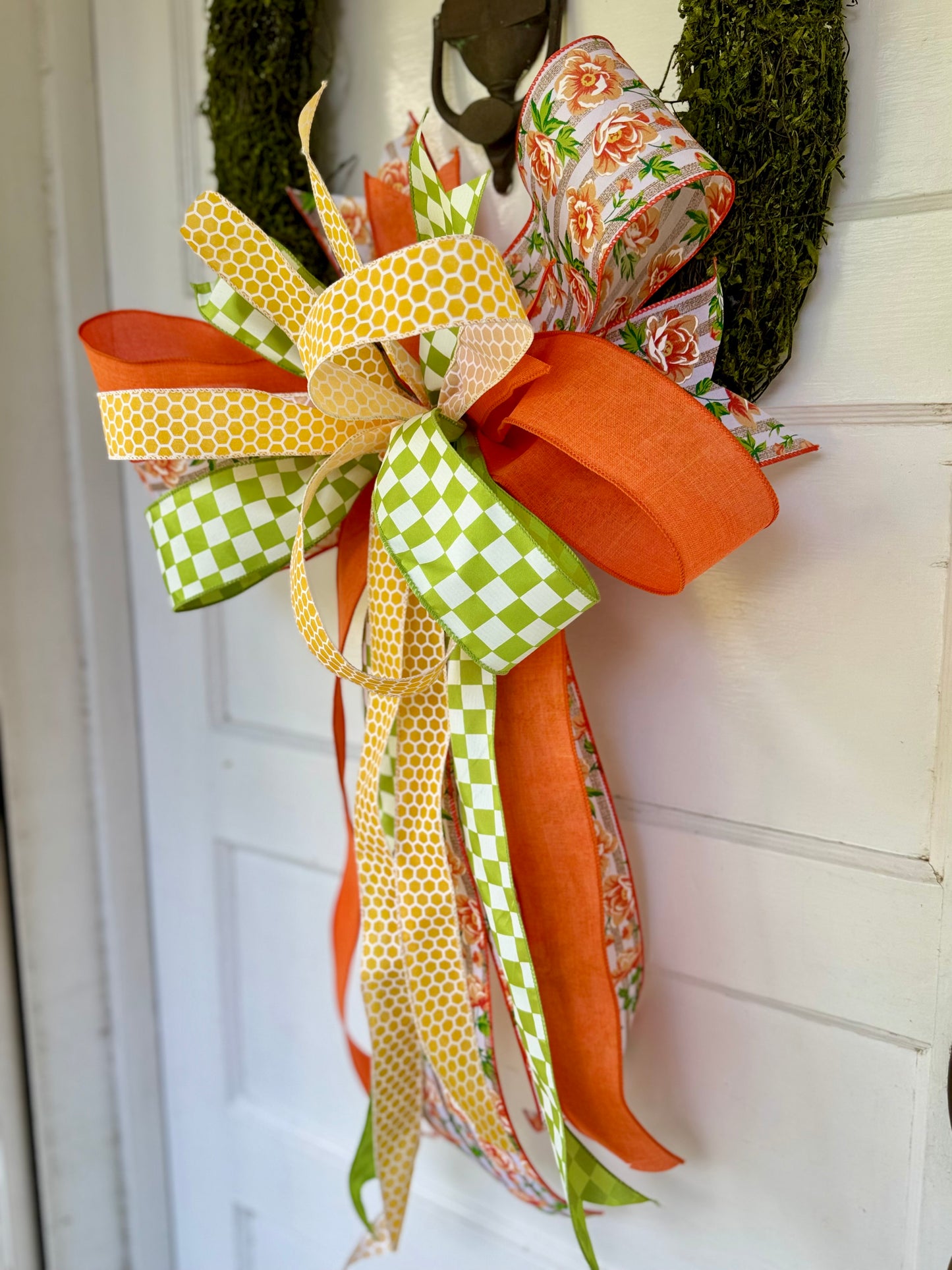 Orange Floral Bow
