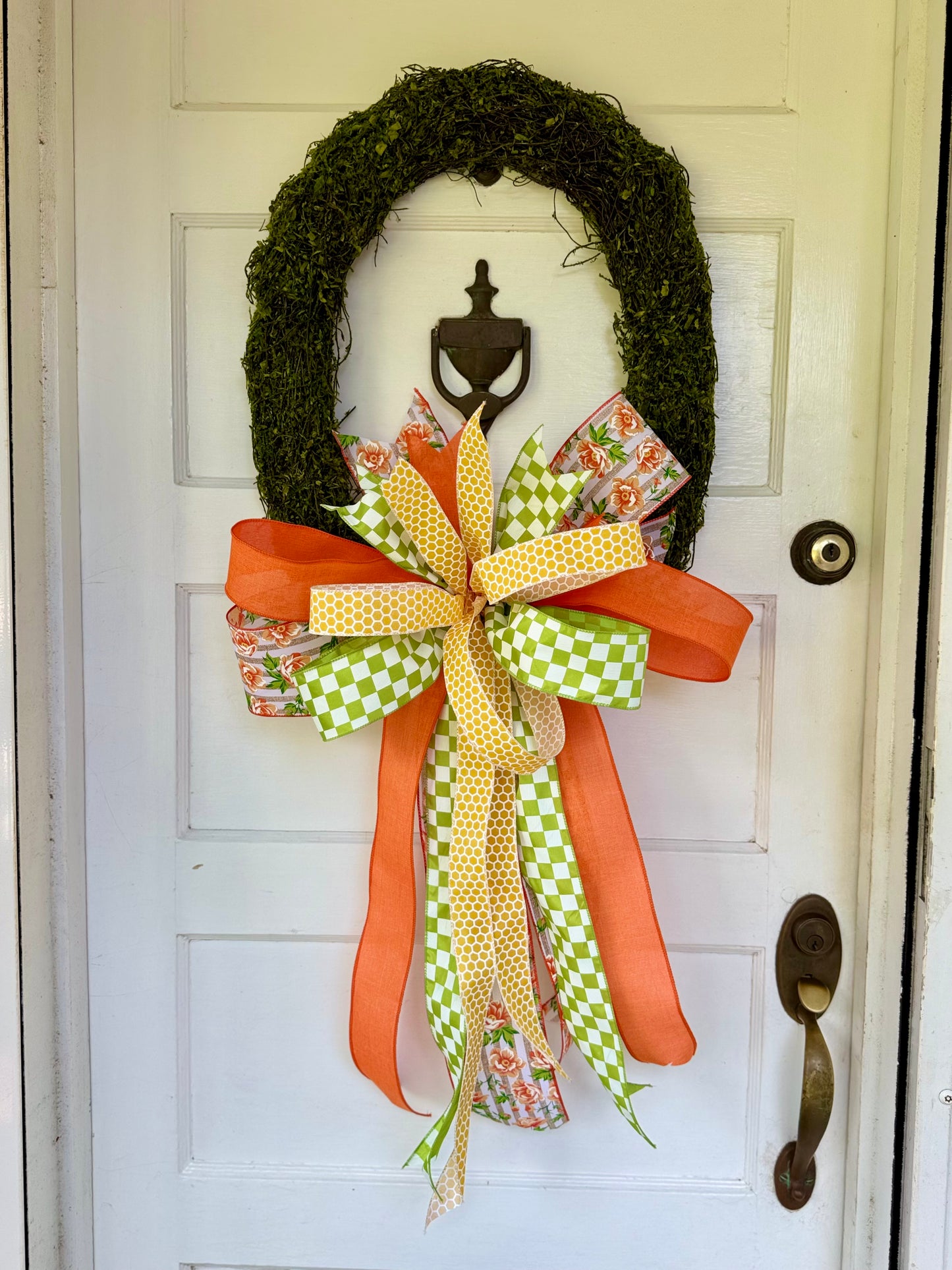 Orange Floral Bow