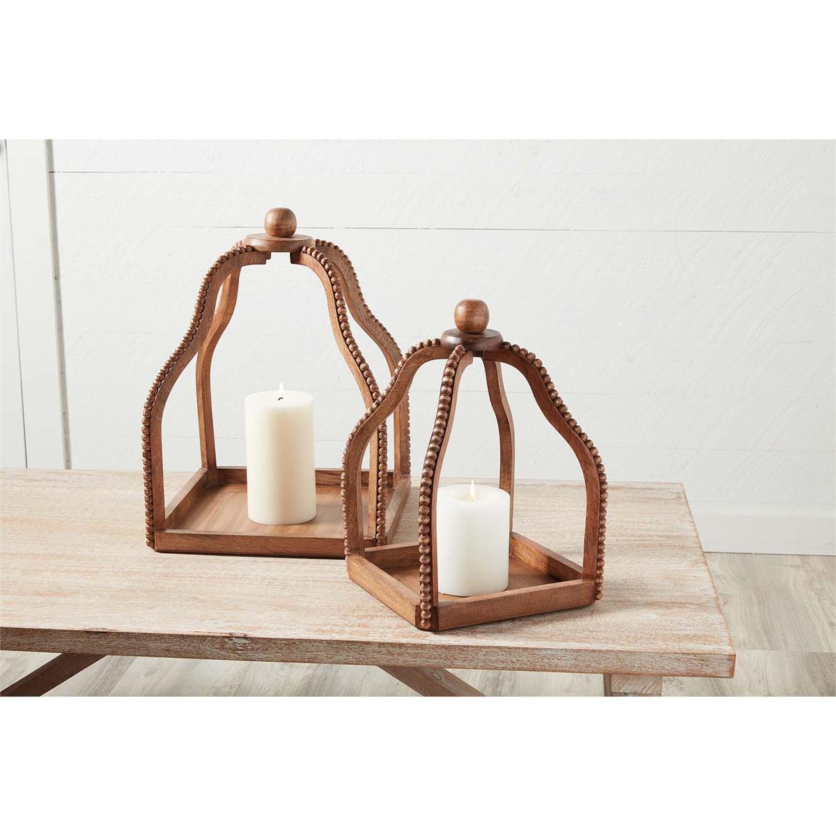Natural Wood Bead Lantern