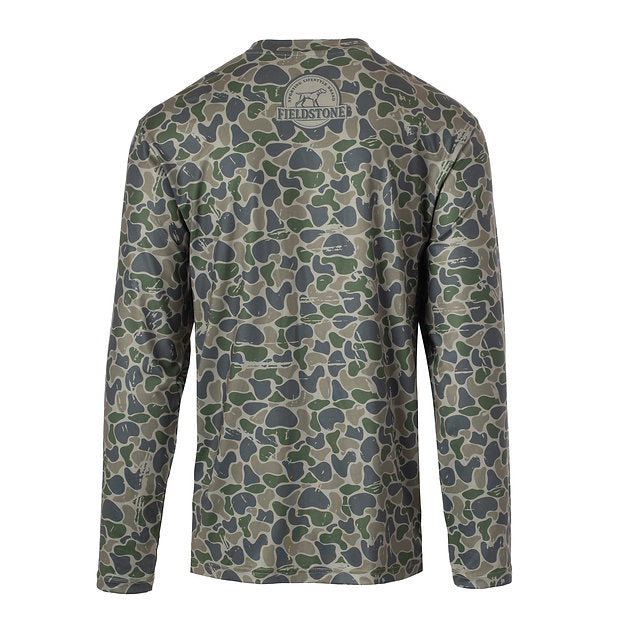 Youth Backwoods Camo Dry-fit L/S Tee