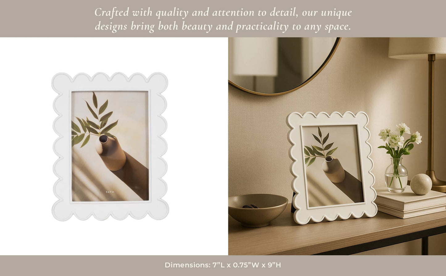 Scalloped Photo Frame 5”x7”