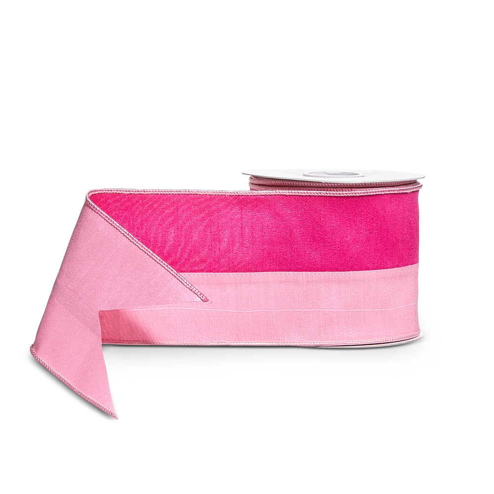 4" X 10 Yds Pink Two Tone Wired Ribbon