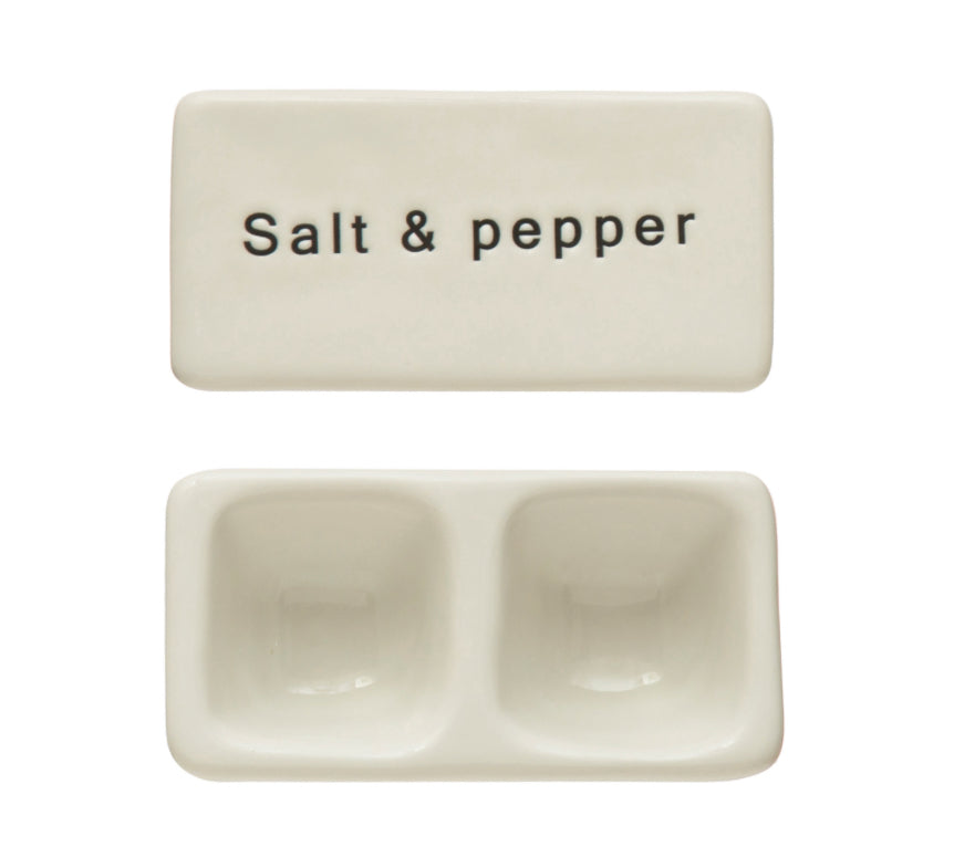 Stoneware Pinch Pot with Lid "Salt and Pepper"