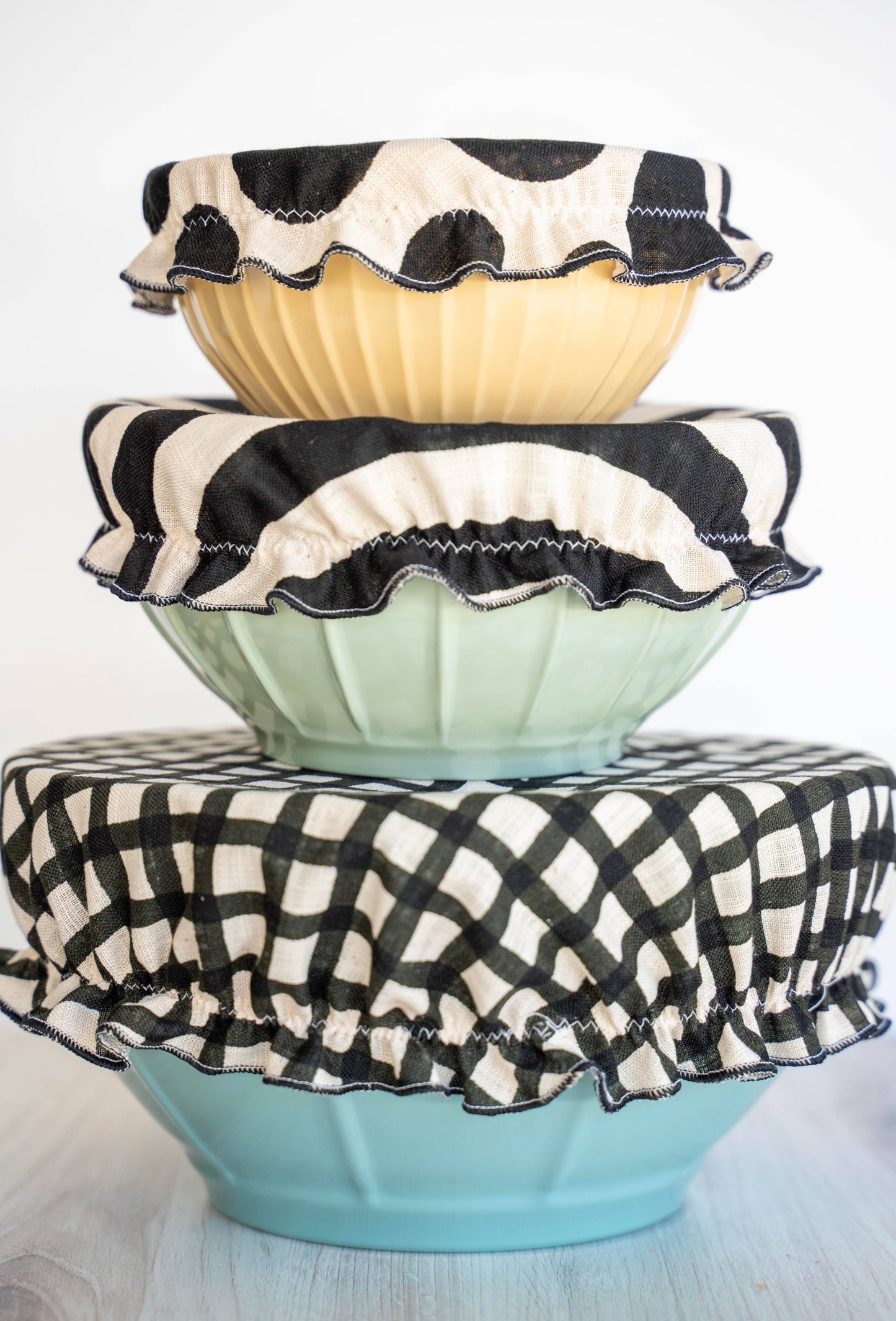 Black Pattern Mix Bowl Covers- Black/White
