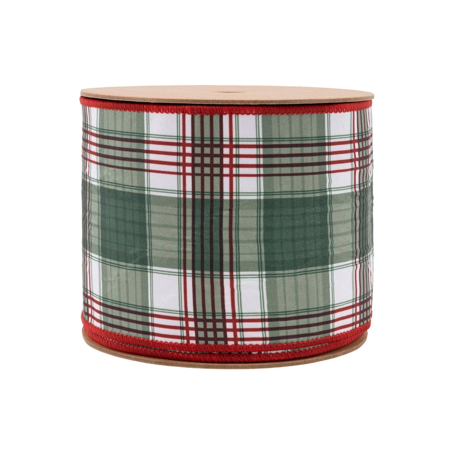 Wired Reversible Dupioni Red/Green Plaid 10 Yard Roll