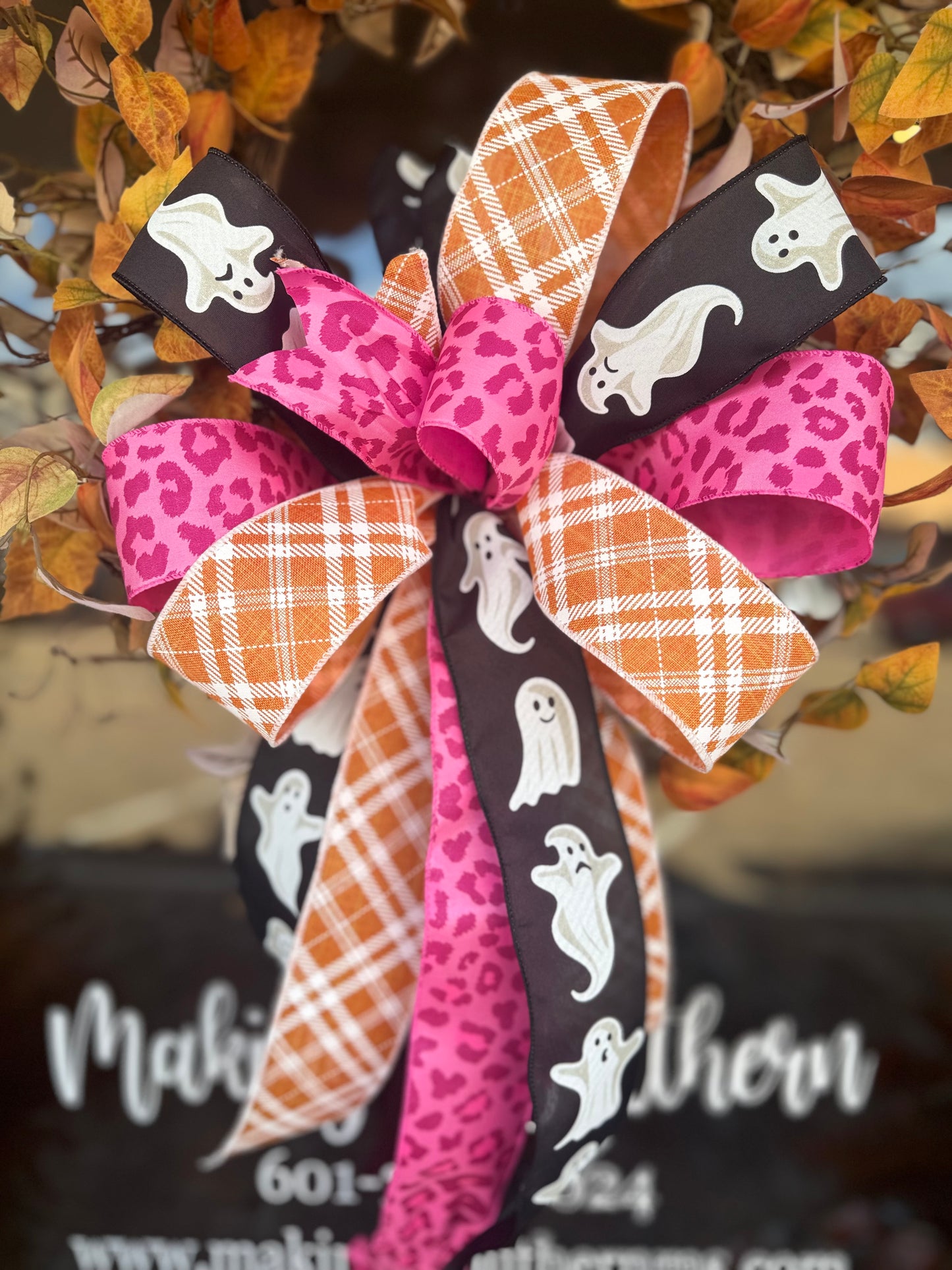 Pink Leopard Ghost Bow