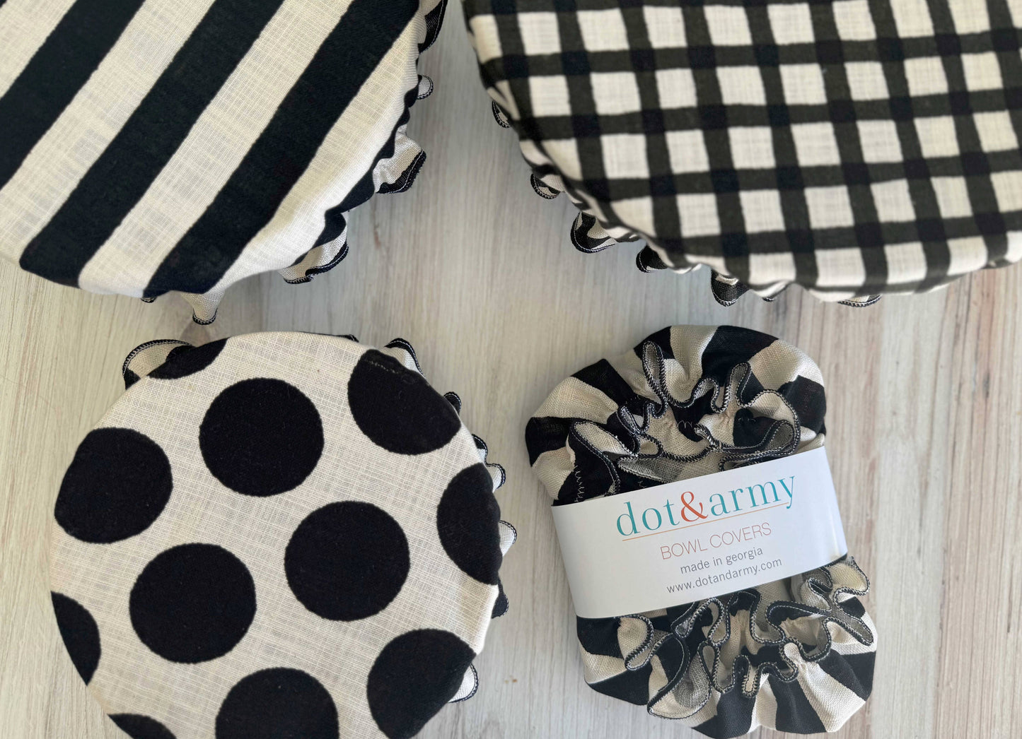 Black Pattern Mix Bowl Covers- Black/White