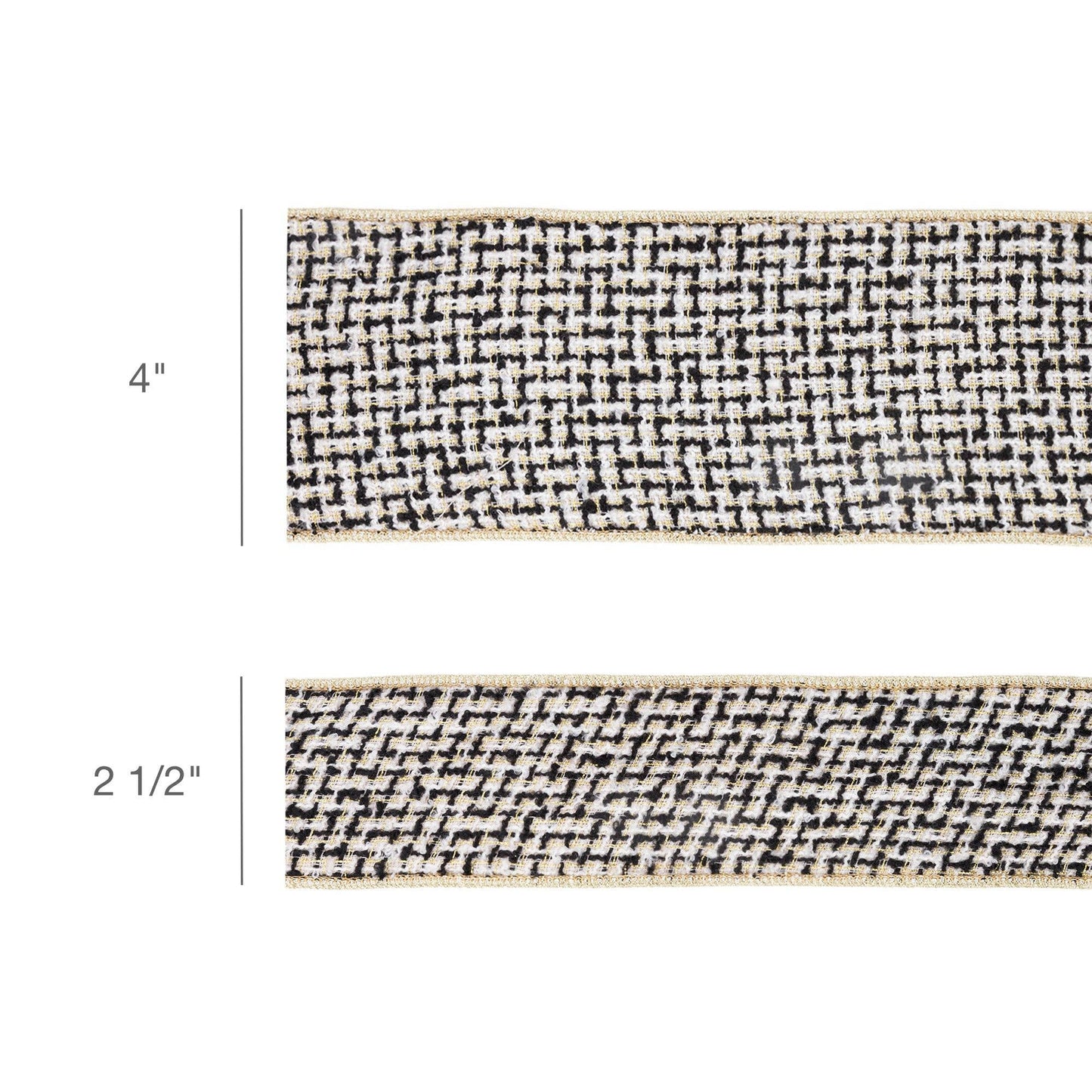 4" Wired Jacquard Tweed Gold Dupioni Backing 10yd