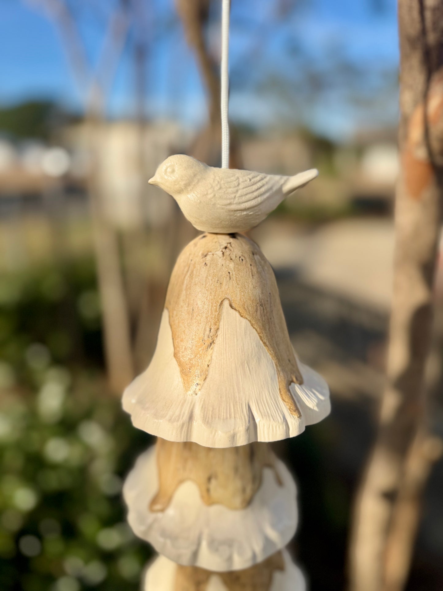 Pottery Wind Chime- 3 Mushroom/Bird