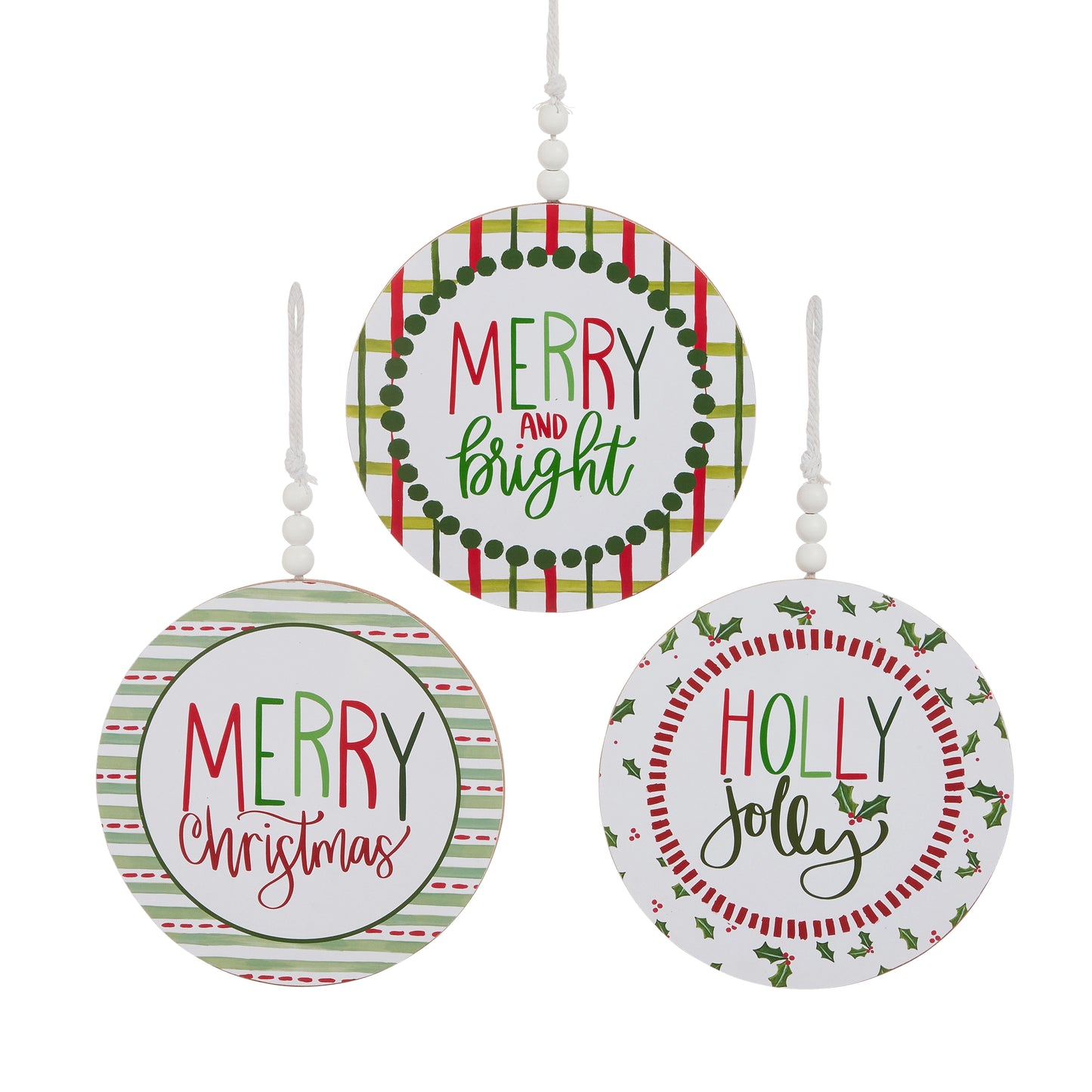 9" Pattern Christmas Disk Ornament