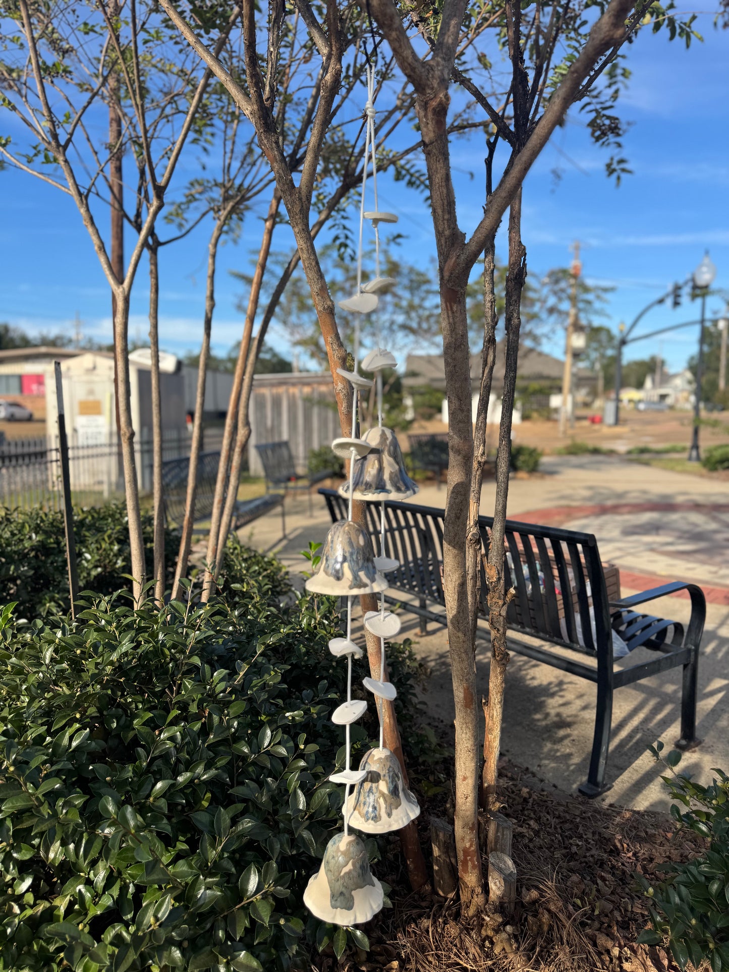 Pottery Wind Chime- 2 Strand Double Mushroom