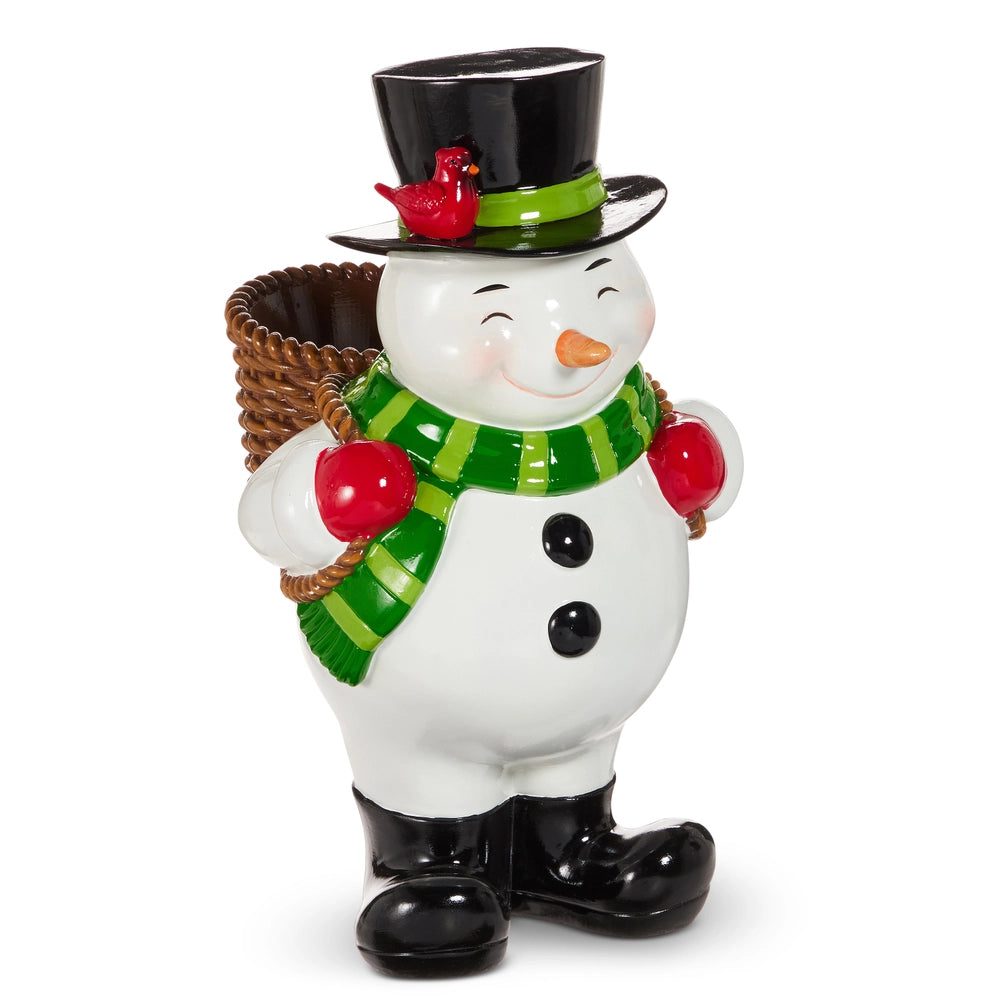 20" Snowman With Basket