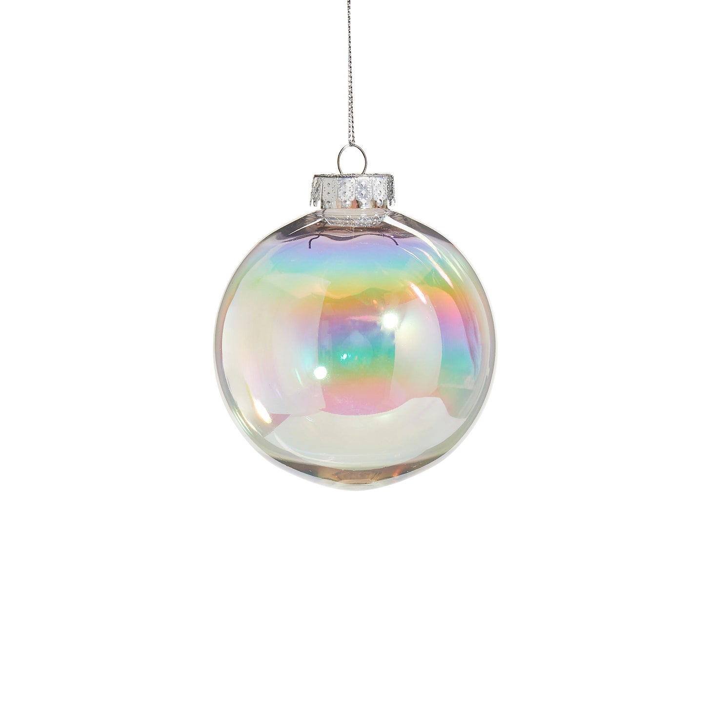 4" Clear Seamless Iridescent Ball