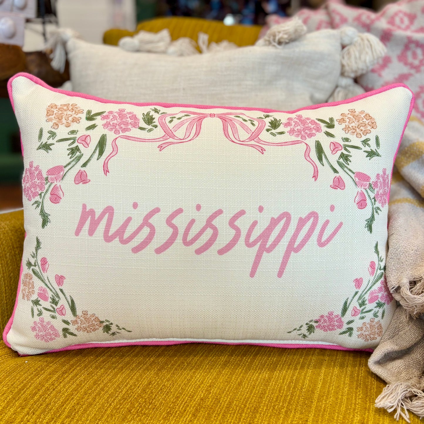 Pink Mississippi Pillow