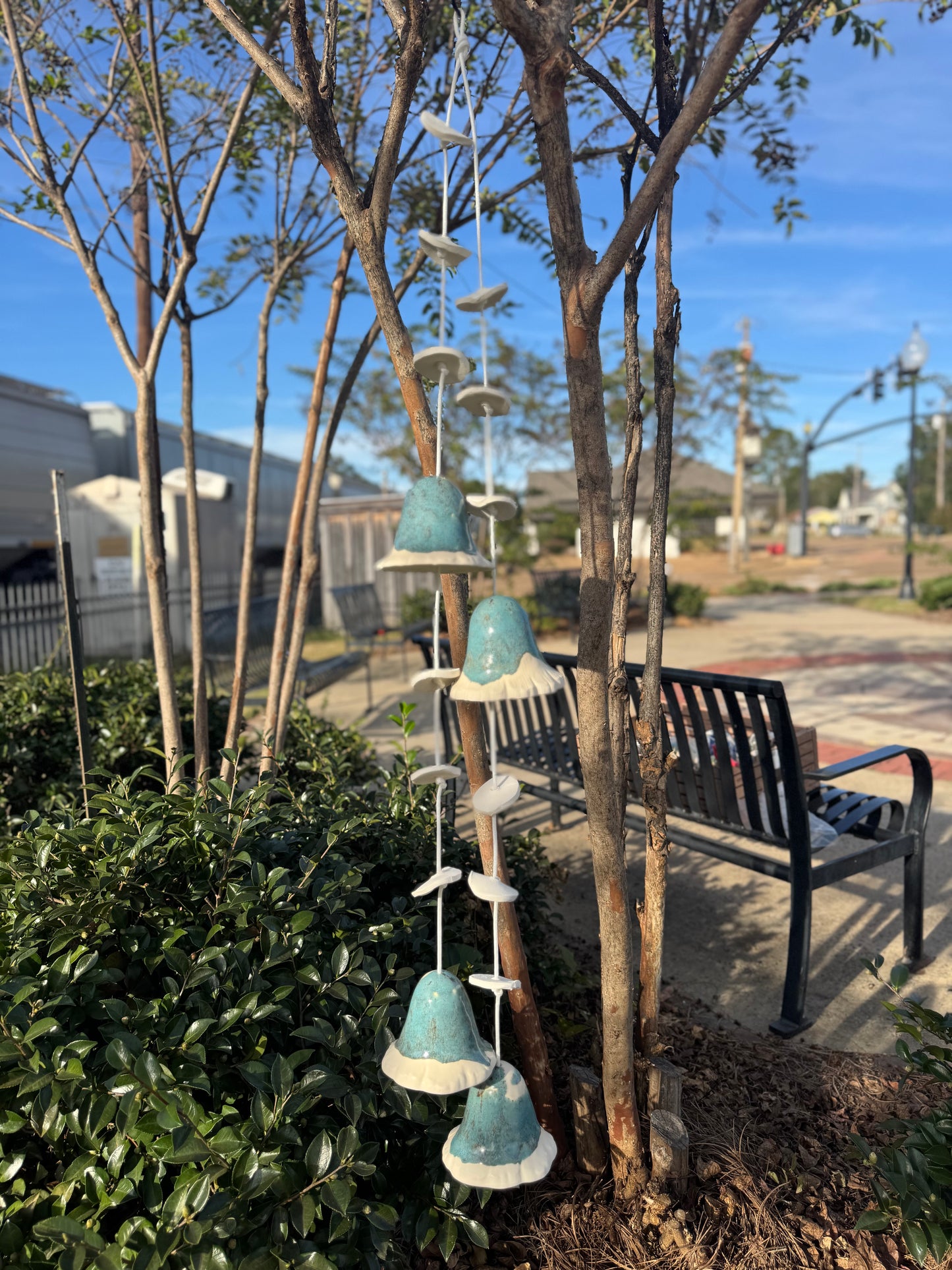 Pottery Wind Chime- 2 Strand Double Mushroom