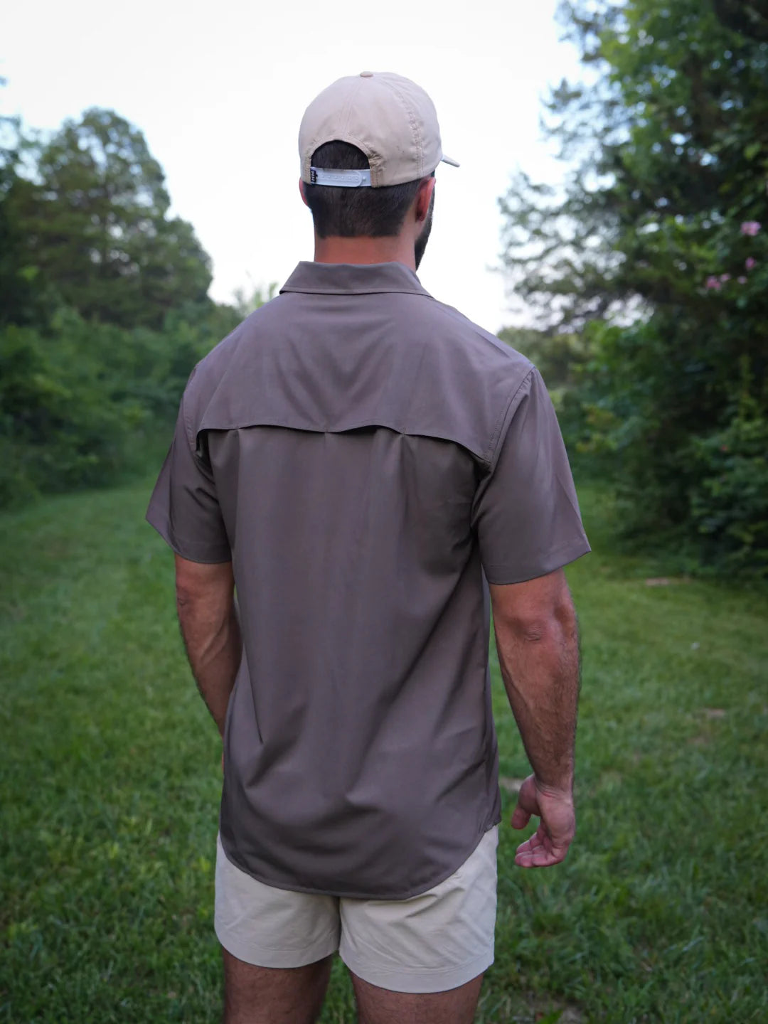 Earth Brown Performance Button Up