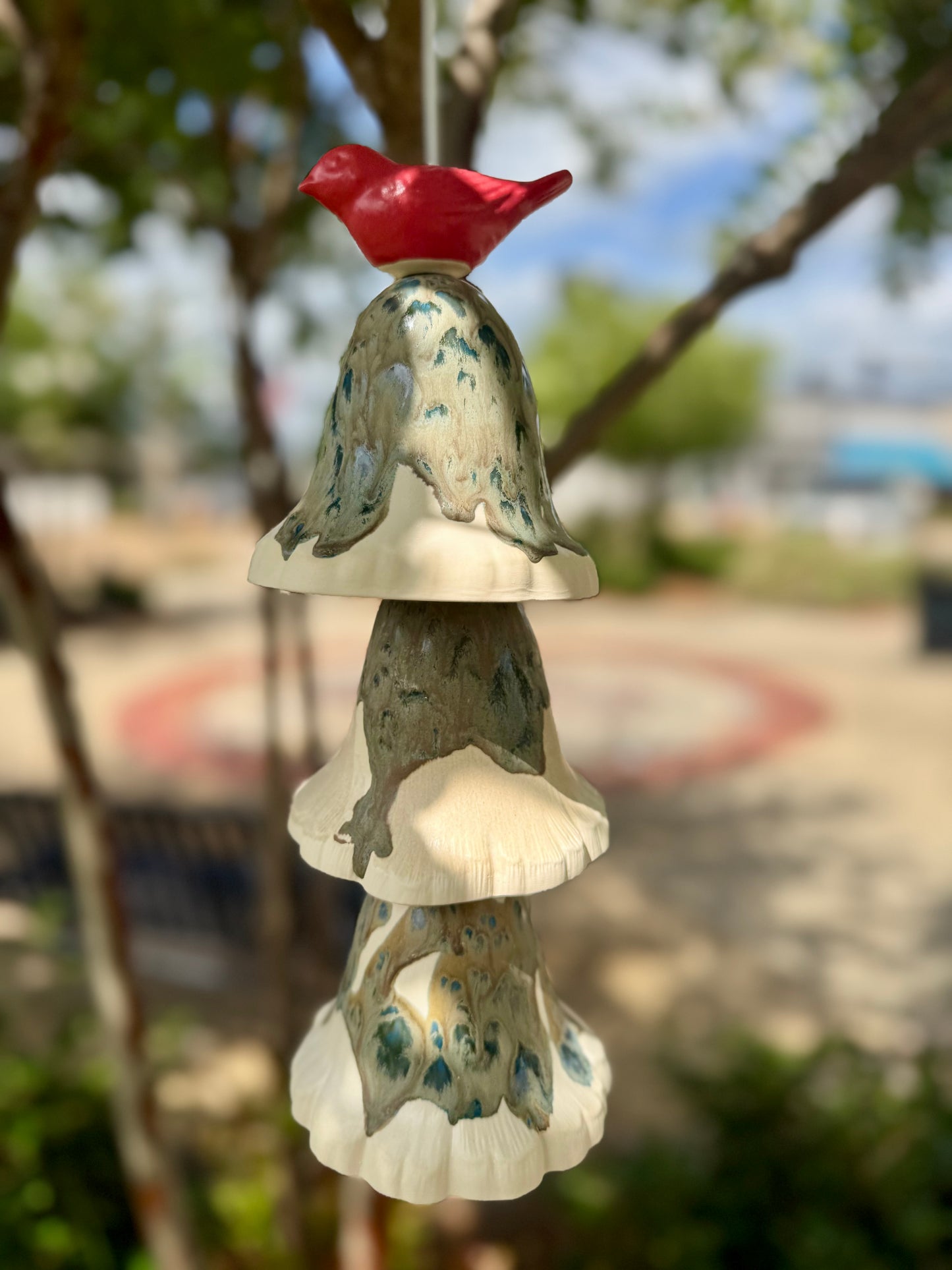 Pottery Wind Chime- 3 Mushroom/Bird (LOCAL PICKUP ONLY)