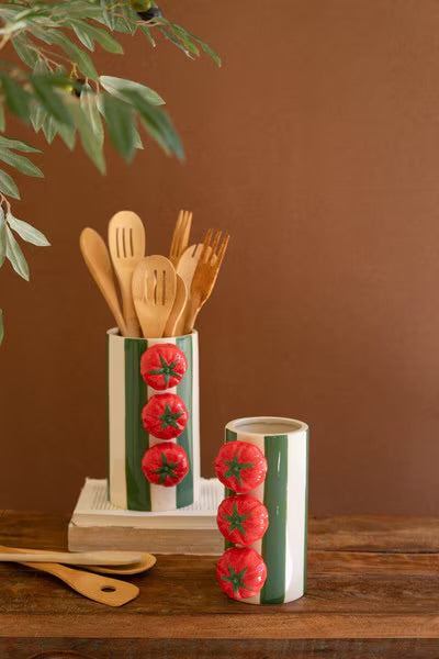 Striped Tomato Vase- 2 sizes