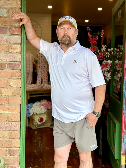 Roost Solid Polo- White