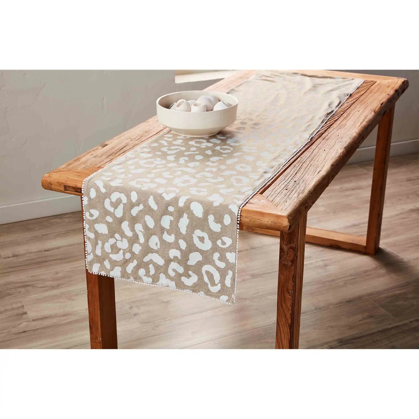 Animal Print Pom Table Runner