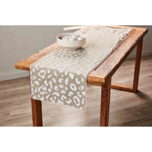 Animal Print Pom Table Runner