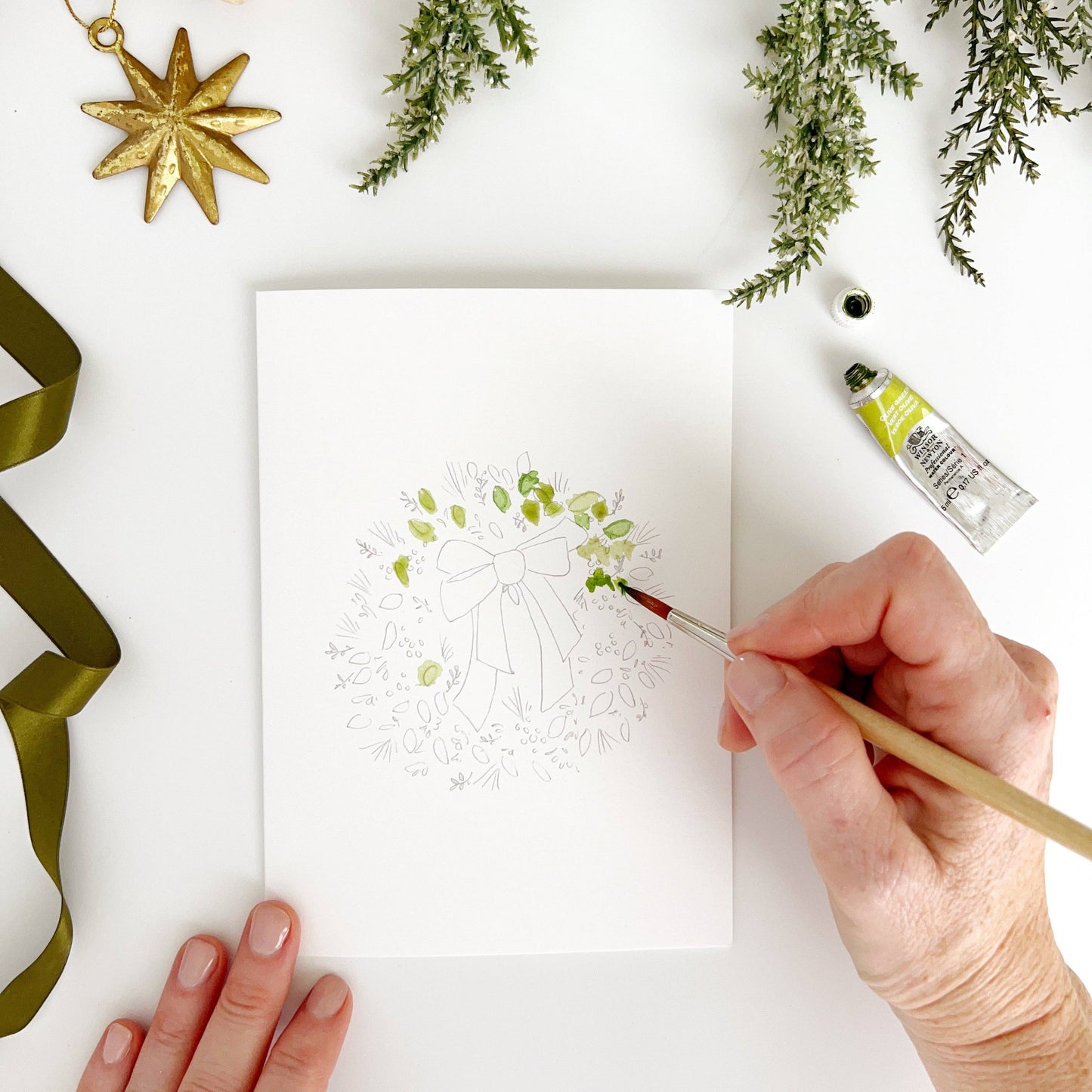 Paintable Notecards: Wreaths