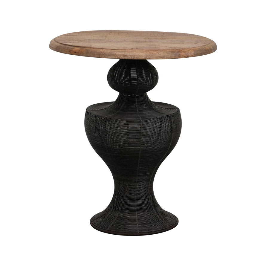 Metal Wire and Mango Wood Table