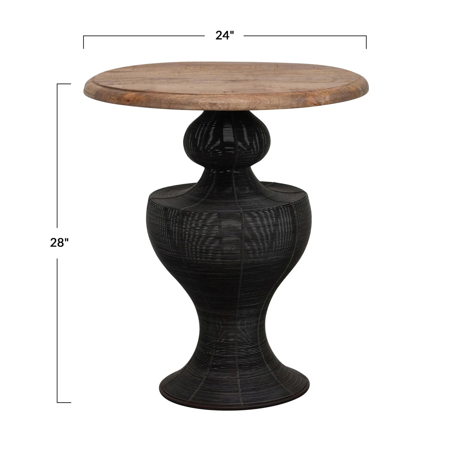 Metal Wire and Mango Wood Table