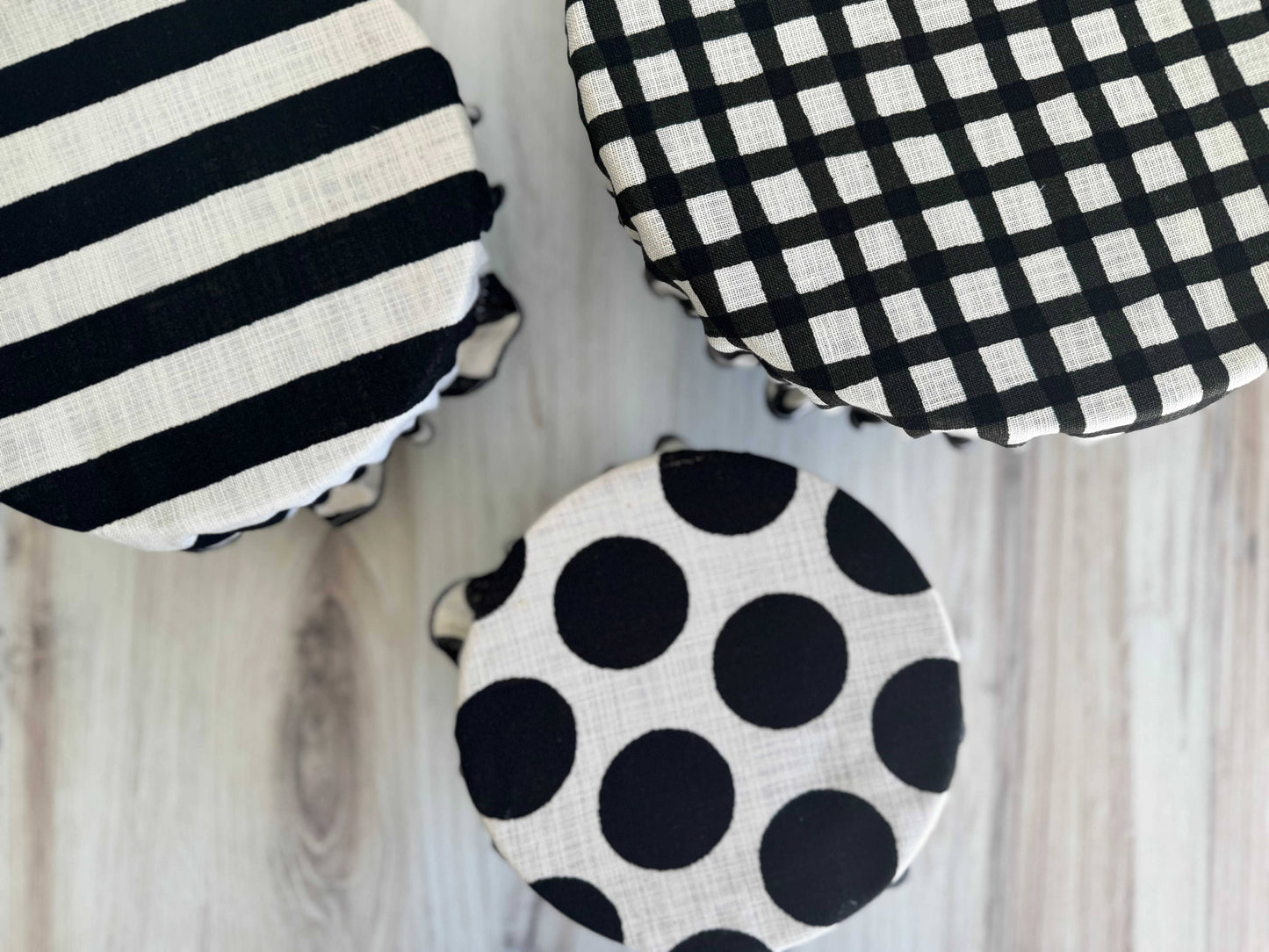 Black Pattern Mix Bowl Covers- Black/White