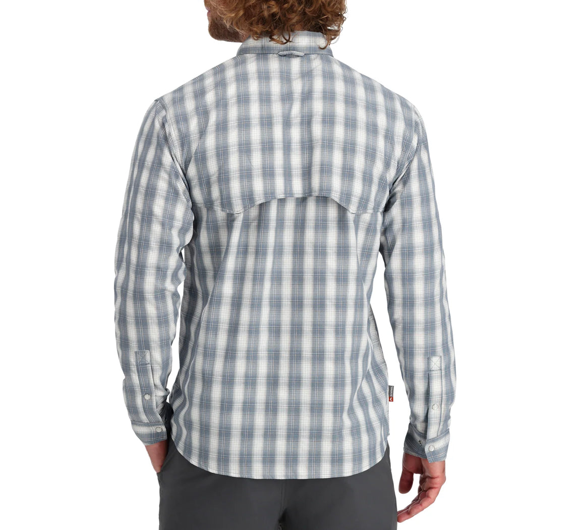 Big Sky Long Sleeve Shirt- Storm & Orange Plaid