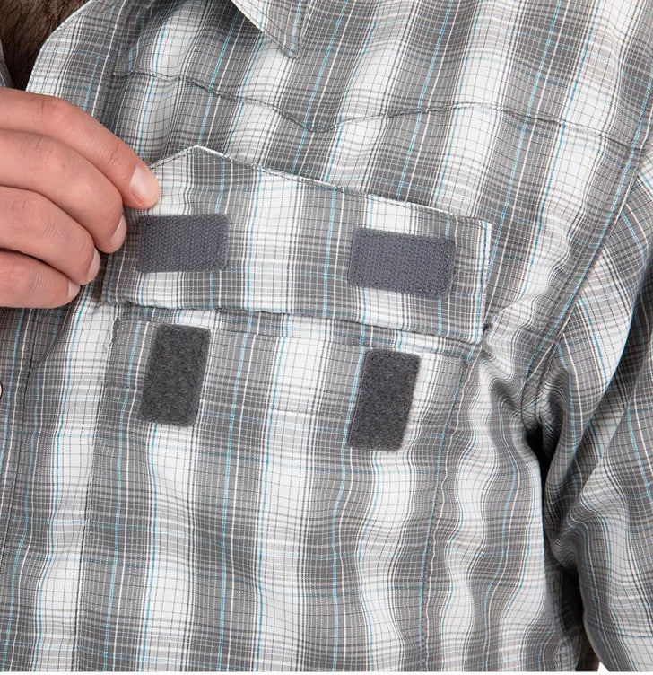 Big Sky Long Sleeve Shirt- Storm & Orange Plaid