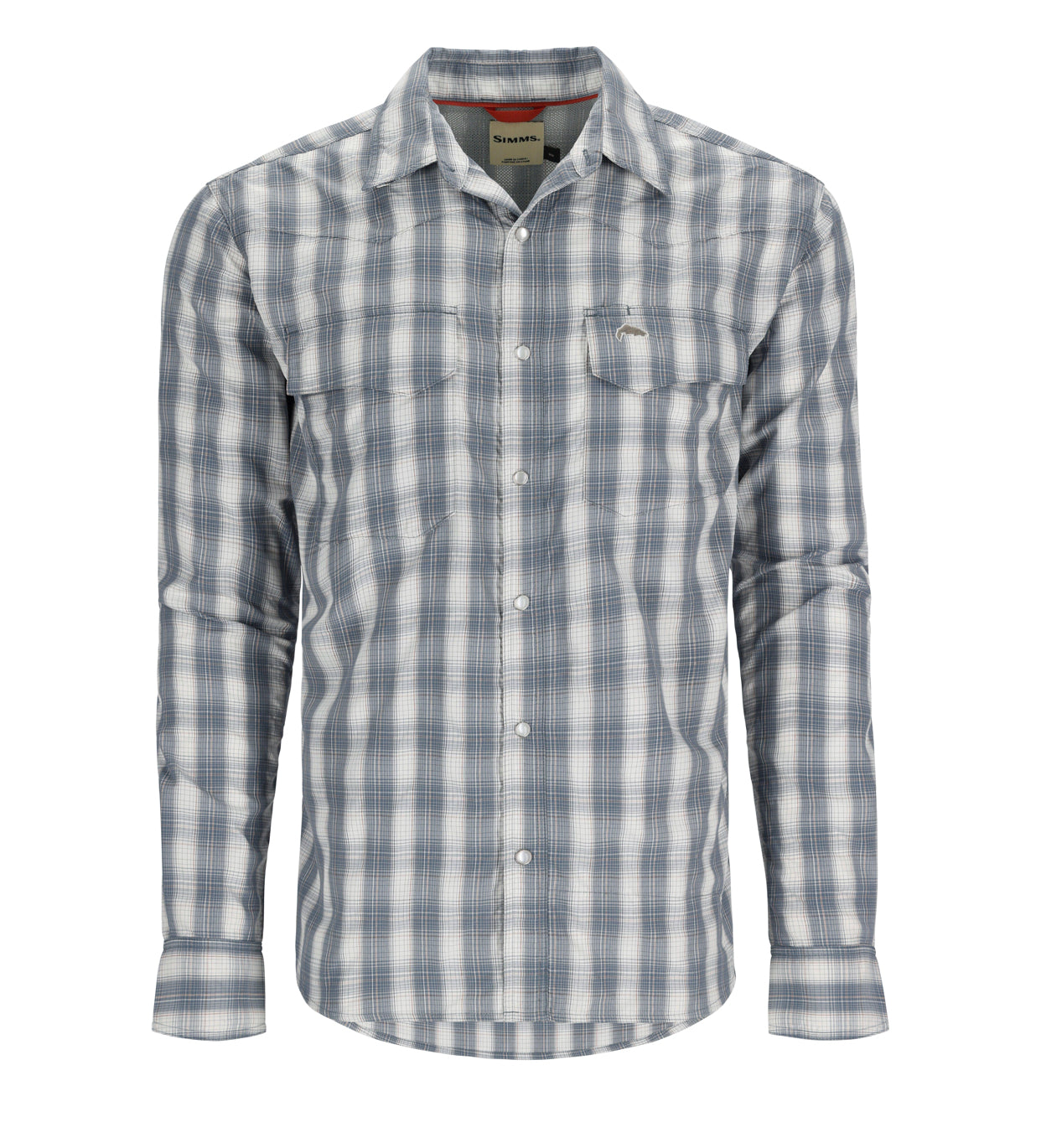 Big Sky Long Sleeve Shirt- Storm & Orange Plaid
