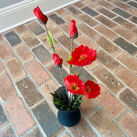 Poppy Plant, Red 18”