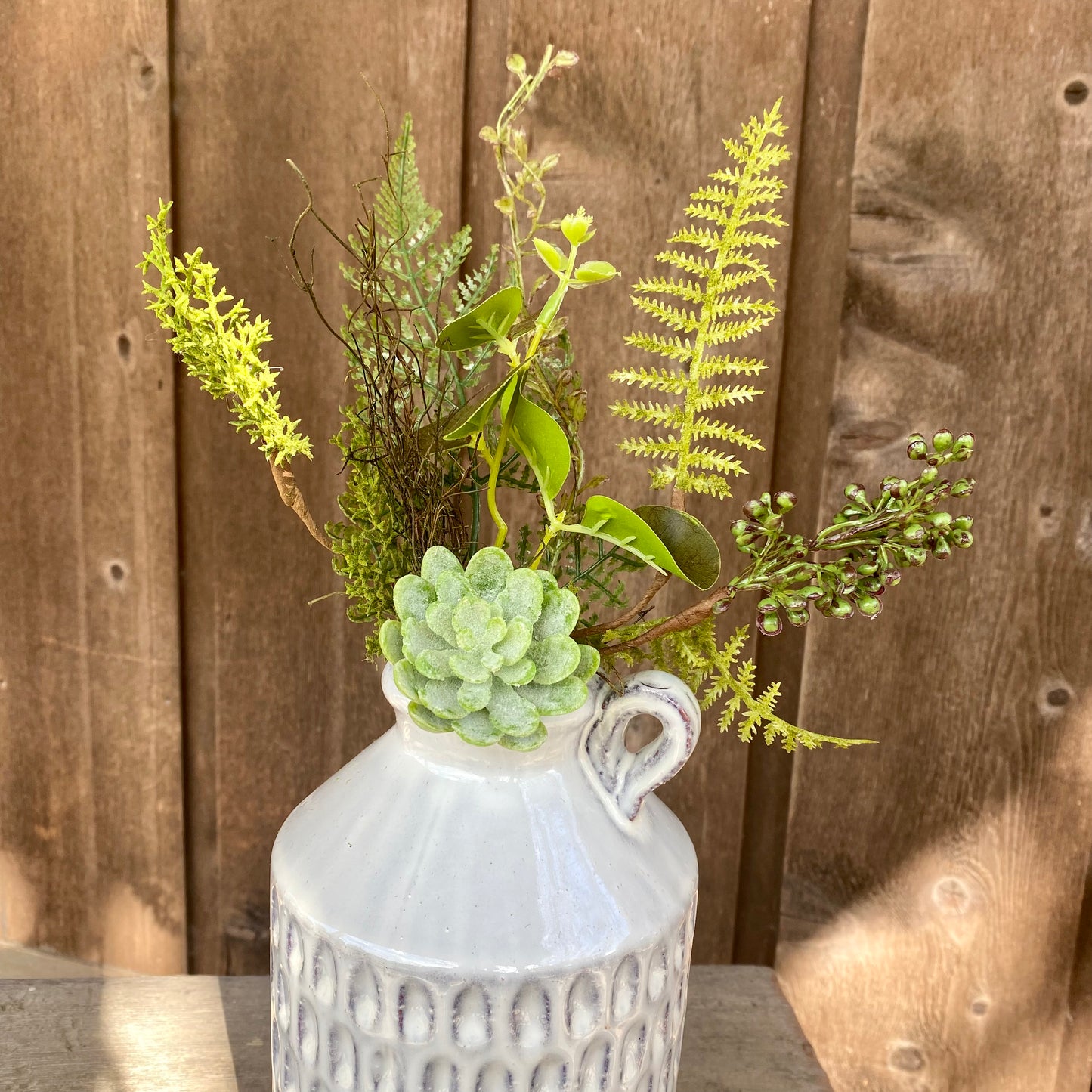 Mixed Foliage & Succulent Pick 12”