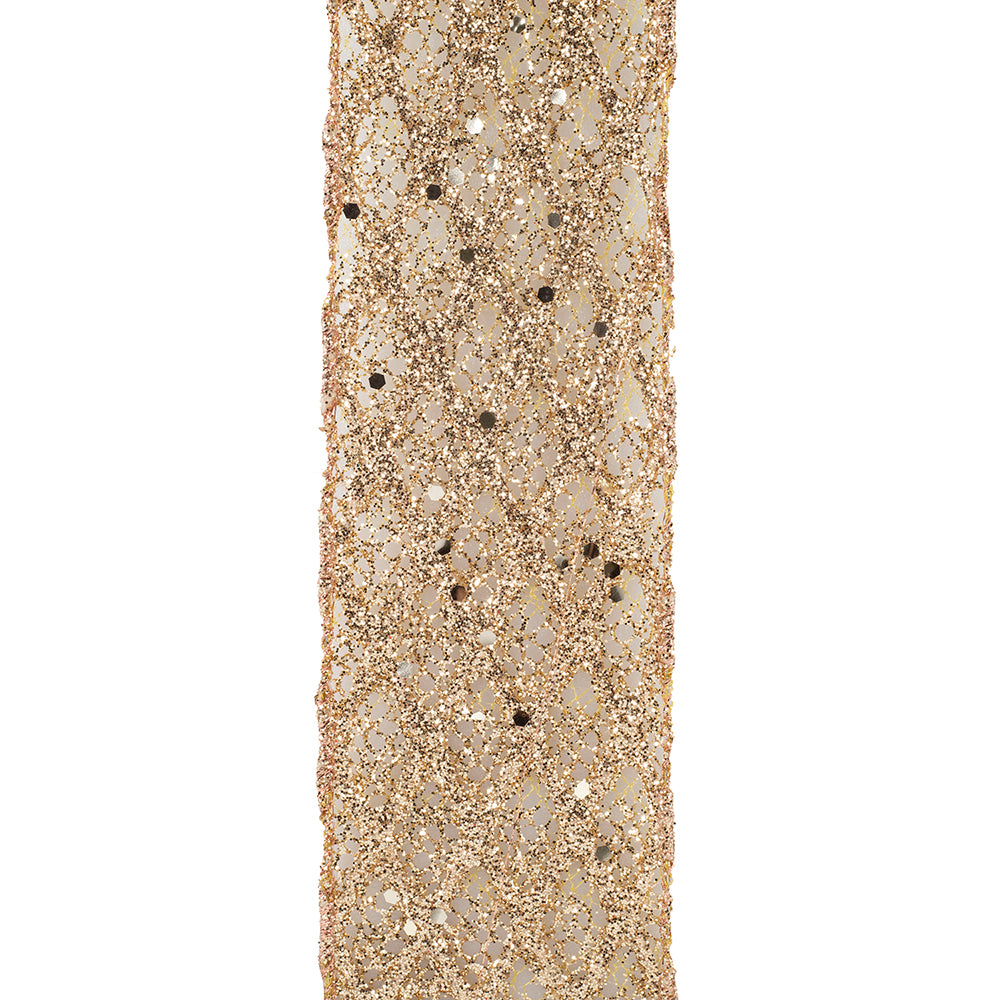 Glitter Sequin Net Wired Edge Ribbon (Copy)