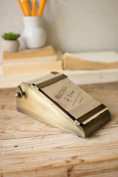 Antique Brass Desk Top Note Roll