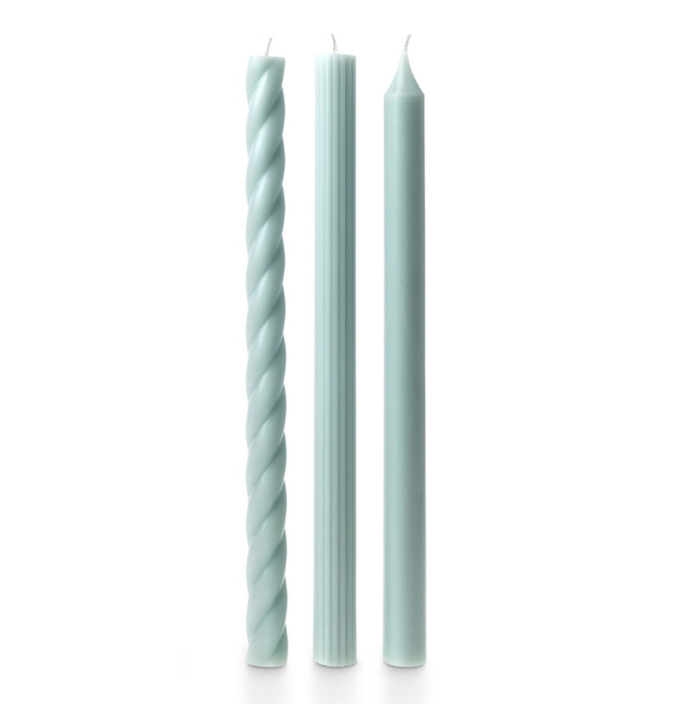 Assorted Taper Candles 3-Pack, Sea Salt
