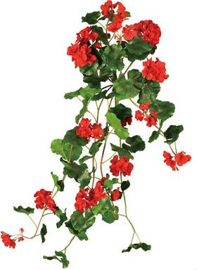 HANGING GERANIUM BUSH, UV PROOF, 34", RED