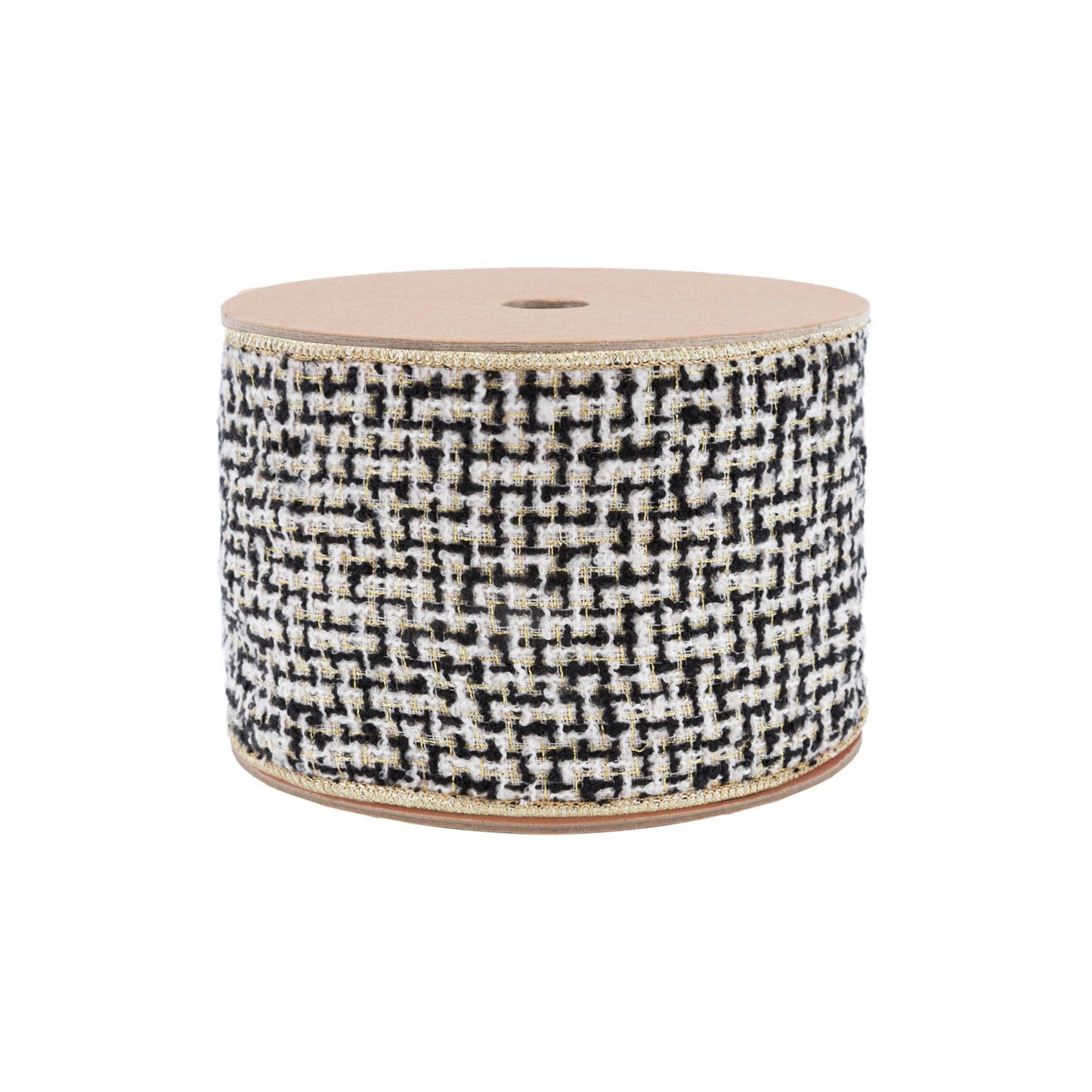 4" Wired Jacquard Tweed Gold Dupioni Backing 10yd