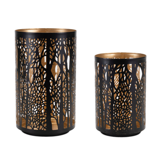 Black Cutout Candle Holder