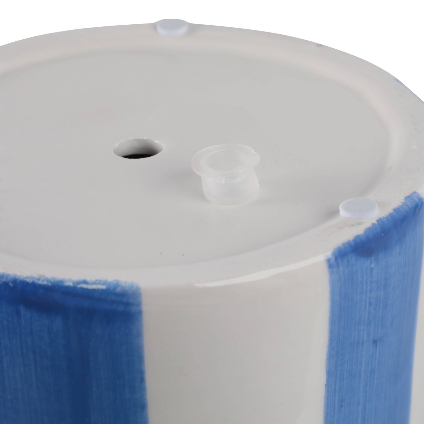 Blue Ceramic Striped Scallop Planter- 2 Sizes