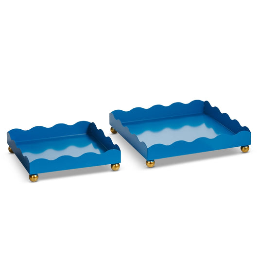 Blue Scalloped Trays