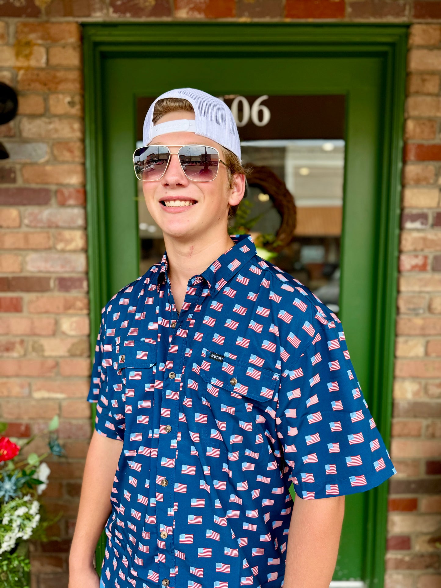 American Flag Button Down