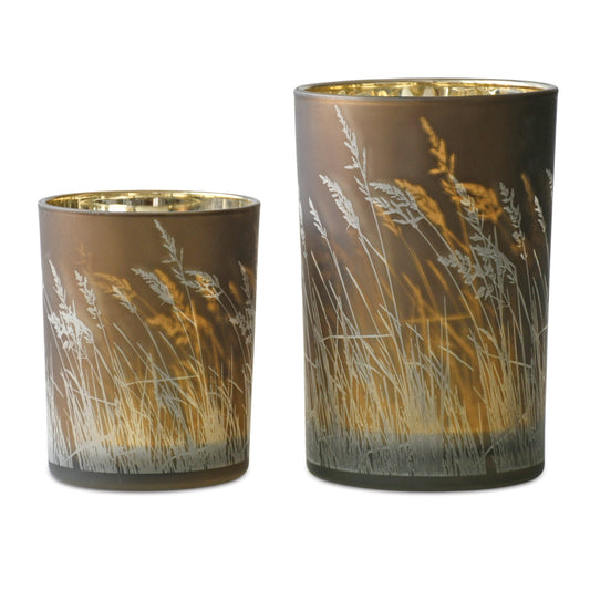 Wheat Glass Candle Holder