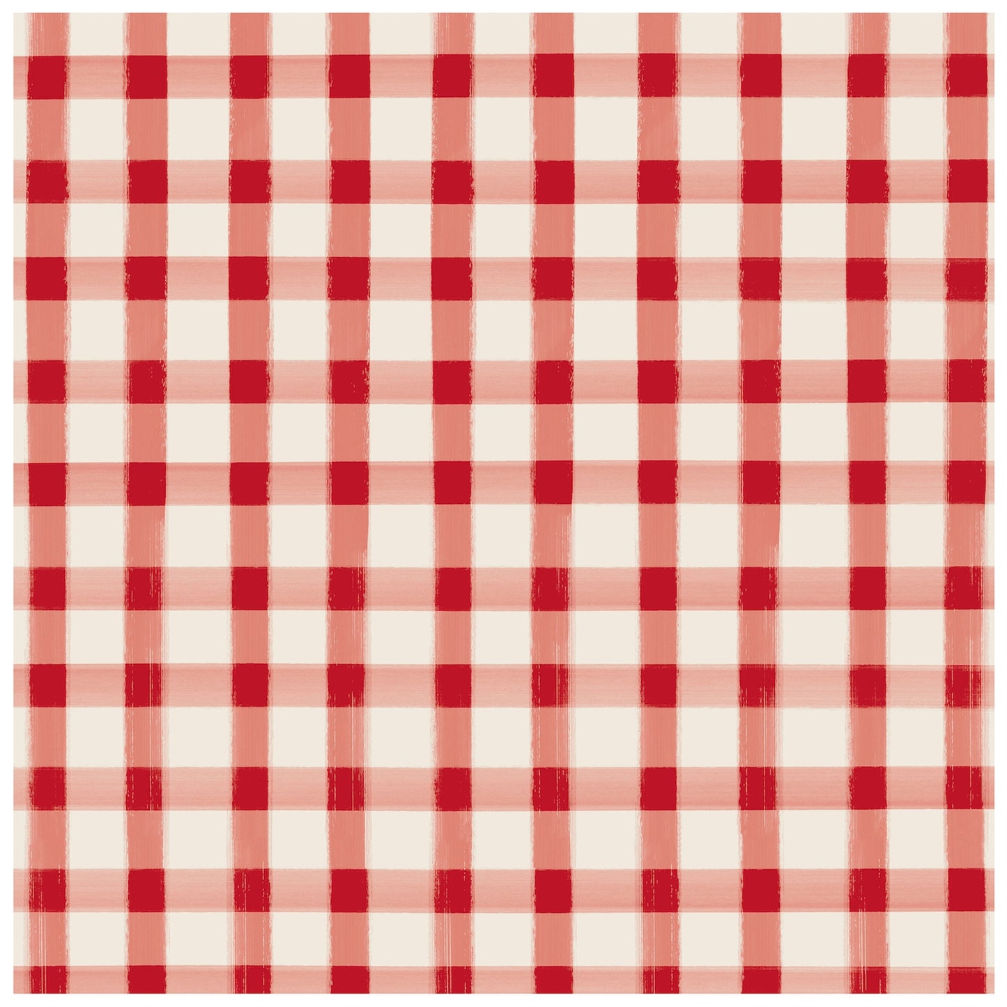 Red Painted Check Napkin