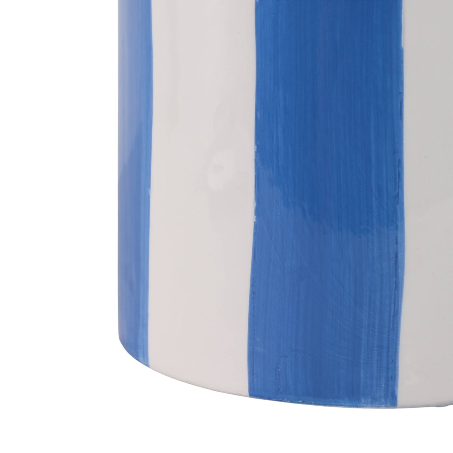 Blue Ceramic Striped Scallop Planter- 2 Sizes